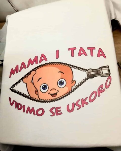 Mama i tata vidimo sr uskoro roza – Majica sa štampom
