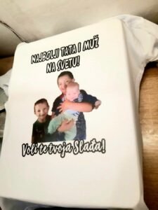 Najbolji tata i muz + slika (bela)