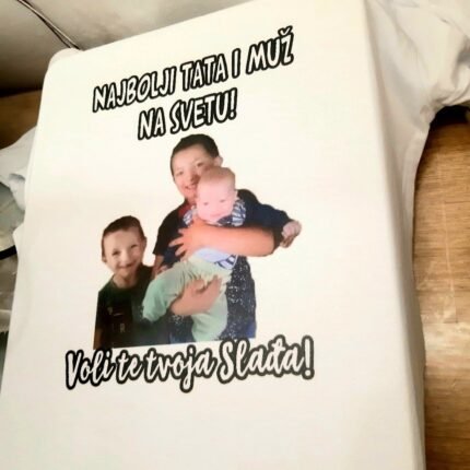 Najbolji tata i muz + slika (bela)