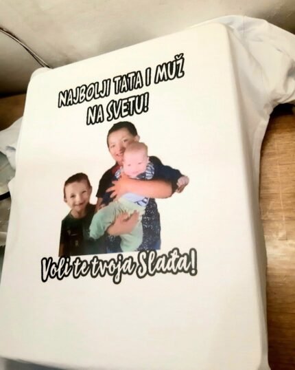 Najbolji tata i muz + slika (bela)