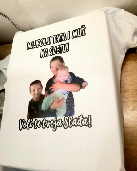 Najbolji tata i muz + slika (bela)