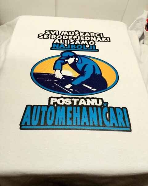 Automehanicar – bela – Majica sa štampom