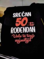 Srećan 50ti rodjendan CRNA – 50. rodjendan – boja: crna