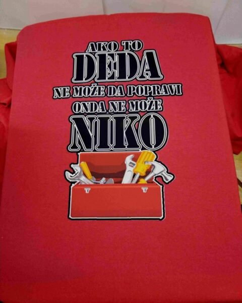 Ako to deda ne moze (crvena) – Majica sa štampom