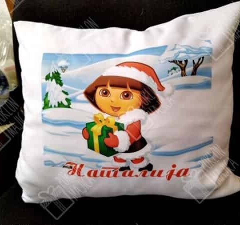 Dora jastuk – novogodišnji – Jastuk sa slikom