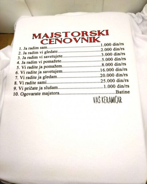 Keramičar cenovnik :) – Majica sa štampom