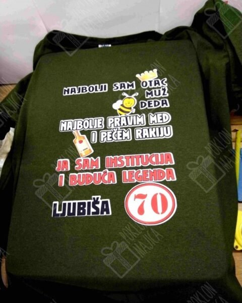 Najbolji sam otac mu deda 70ti rodjendan – Majica sa štampom