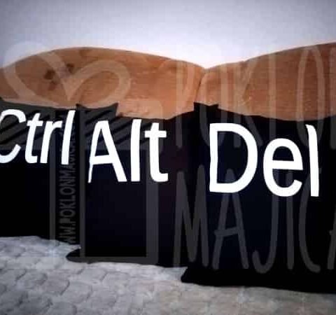 CTRL ALT DEL (crna verzija) – Ukrasni jastuk sa štampom