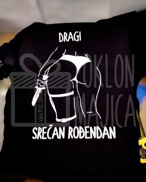 Dragi srećan rođendan (crna) – Majica sa štampom