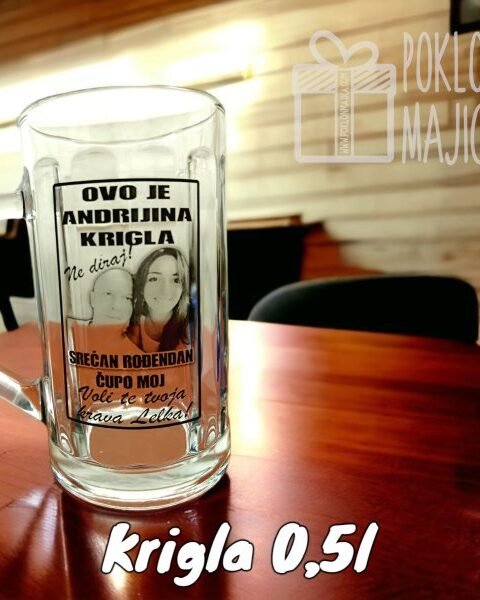 Ovo je Andrijina krigla + slika – Krigla sa natpisom
