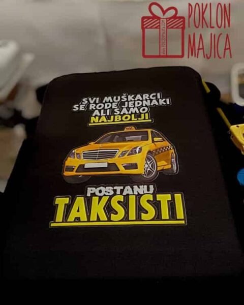 Taksisti – crna – Majica sa štampom