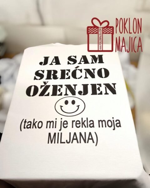 Srećno oženjen + ime po želji – Majica sa štampom