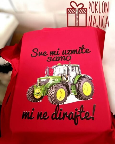 Samo traktor (crvena) – Majica sa štampom – boja: crvena