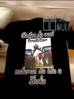 Nateran da ide u školu :) – Majica sa štampom – boja: crna
