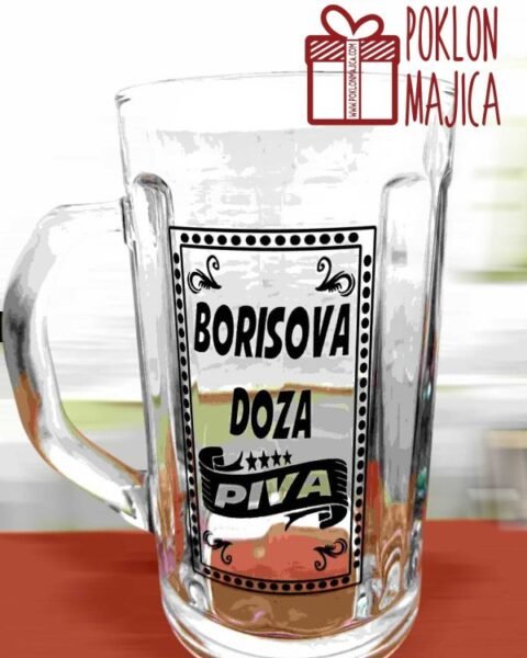Borisova doza piva :) – Krigla sa natpisom