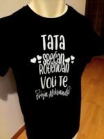 Tata srecan rodjendan Crna – Majica sa štampom – boja: crna