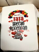 Tata srecan rodjendan – Baloni – Majica sa štampom – boja: bela