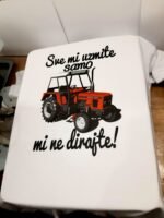 Traktor mi ne dirajte :) – Majica sa štampom – boja: bela