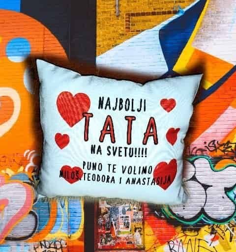 Najbolji tata na svetu V2 – Ukrasni jastuk sa štampom