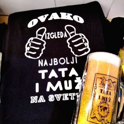 Najbolji tata i muz crna + krigla