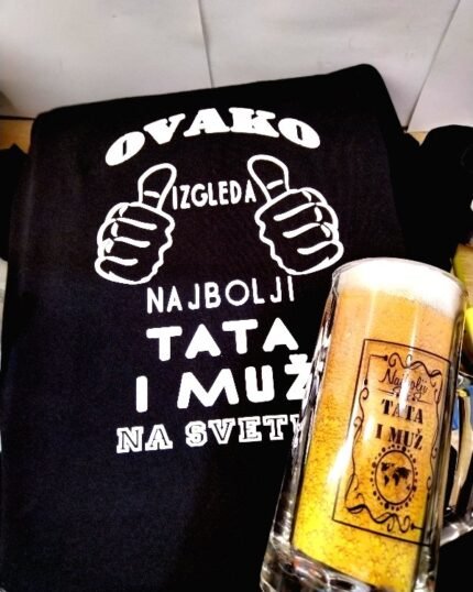 Najbolji tata i muz crna + krigla