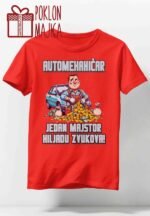 Automehaničar – jedan majstor – Majica sa štampom – boja: crvena
