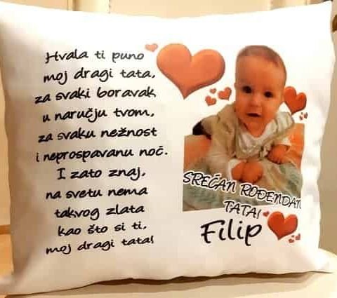 Hvala ti puno moj dragi tata :) – Ukrasni jastuk sa štampom