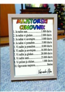 Majstorski cenovnik - RAM