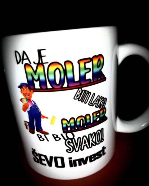 Da je moler biti lako – solja – Šolja sa natpisom