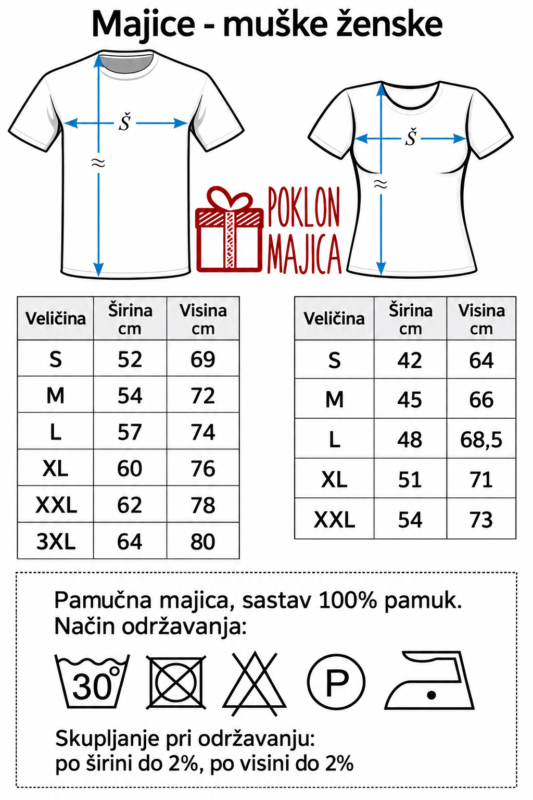 nove velicine majica