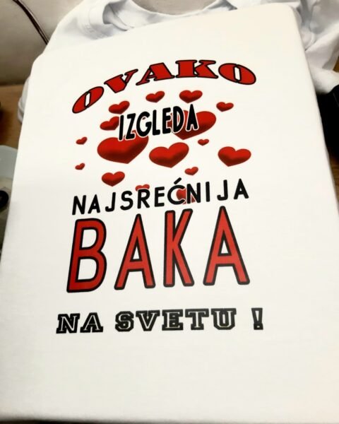 Najsrecnija baka na svetu V2 – Majica sa štampom