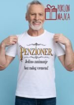 Penzioner pravo zanimanje – Majica sa štampom – boja: bela
