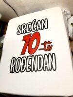 Srecan 70ti rodjendan – 50. rodjendan – boja: bela