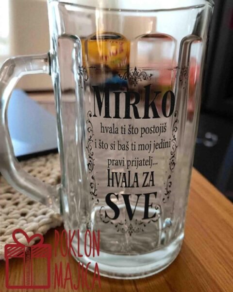 Hvala za sve (ime po želji) – Krigla sa natpisom