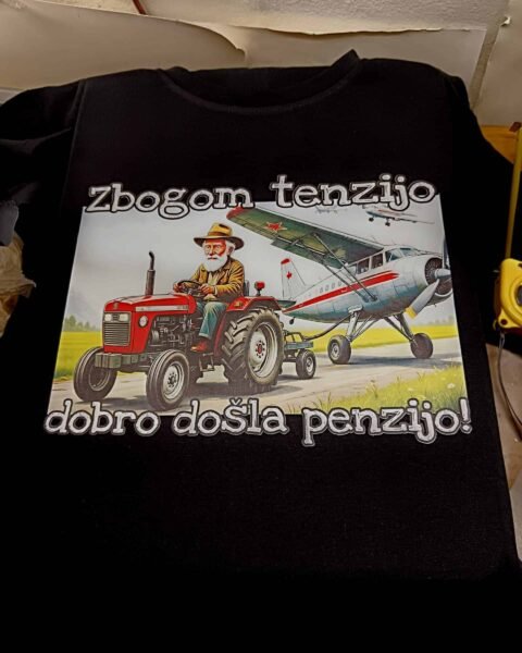Zbogom tenzijo – traktor – Majica sa štampom