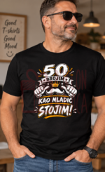 50 brojim kao mladic stojim – Majica sa štampom – boja: crna