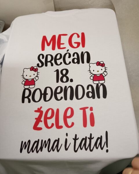 Megi srećan 18. rođendan – Majica sa štampom