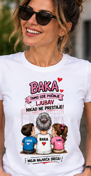 Baka tamo gde počinje druga smena – Majica sa štampom