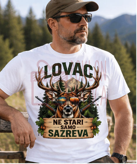 lovac ne stari samo sazreva Lovac ne stari :) – Majica sa štampom