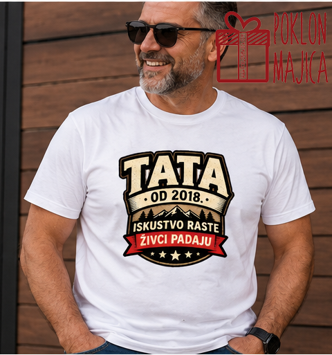 Tata od 2018 – Majica sa štampom – boja: bela