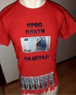 Plati pa cepaj brale sa pelcerima – Majica sa štampom – boja: crvena