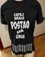 Cepaj brale neutralna sa pelcerima – Majica sa štampom – boja: crna