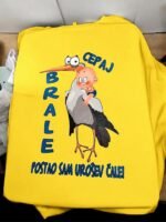 Cepaj brale v12 plava – Majica sa štampom – boja: žuta
