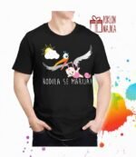 Rodila se + ime po želji – devojcica – Majica sa štampom – boja: crna