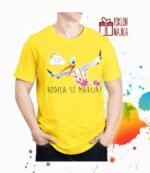 Rodila se + ime po želji – devojcica – Majica sa štampom – boja: žuta