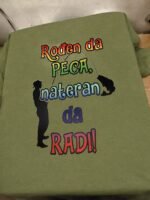 Rodjen da peca nateran da radi – Majica sa štampom – boja: zelena