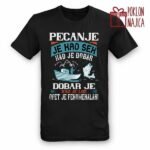 Pecanje je kao sex – Majica sa štampom – boja: crna