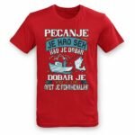 Pecanje je kao sex – Majica sa štampom – boja: crvena