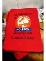 Ne zafrkavaj se sa nervoznim molerom – Majica sa štampom – boja: crvena