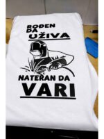 Nateran da vari :) – Majica sa štampom – boja: bela